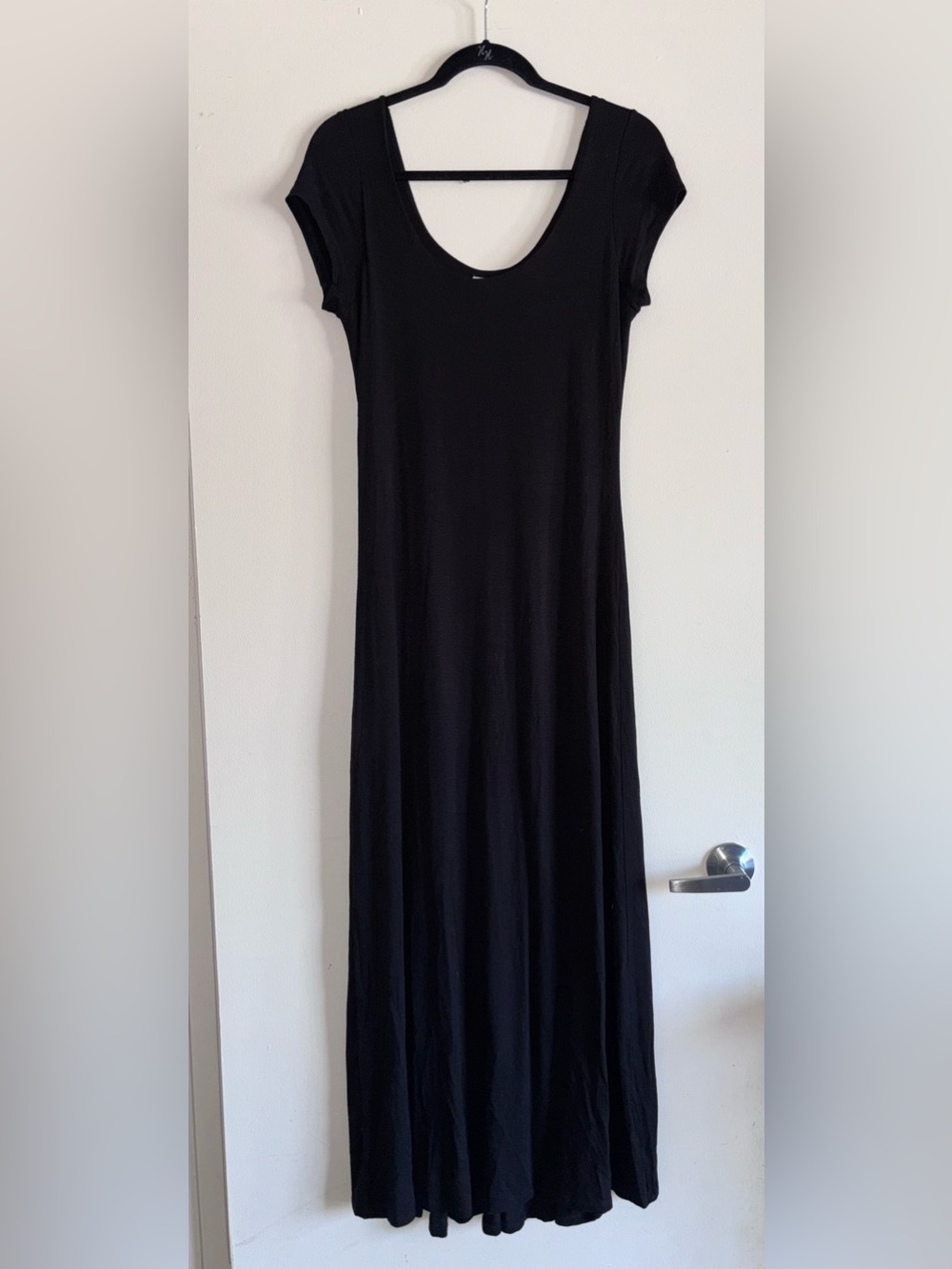NWT Velvet Torch Black Stretchy Rayon Maxi Dress Sz L